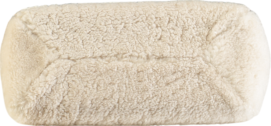 DeMellier London Demellier Cream N102 Cannes Shearling Clutch Bag With Chain Strap