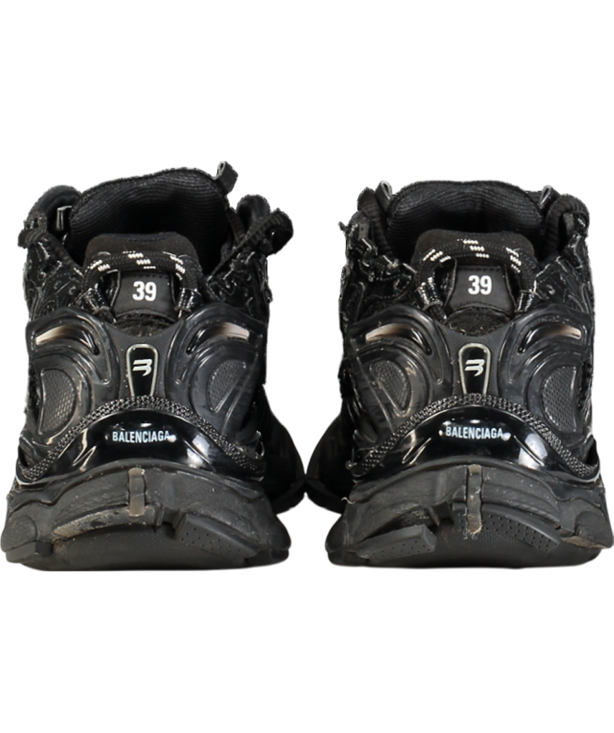 Balenciaga Black Runner Mesh And Faux-leather Low-top Trainers UK 6 EU 39 👠