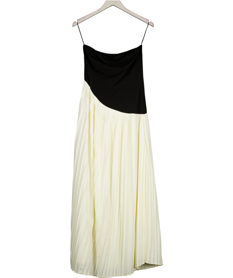 six stories White Contrast Bandeau Pleated Maxi Dress UK 8