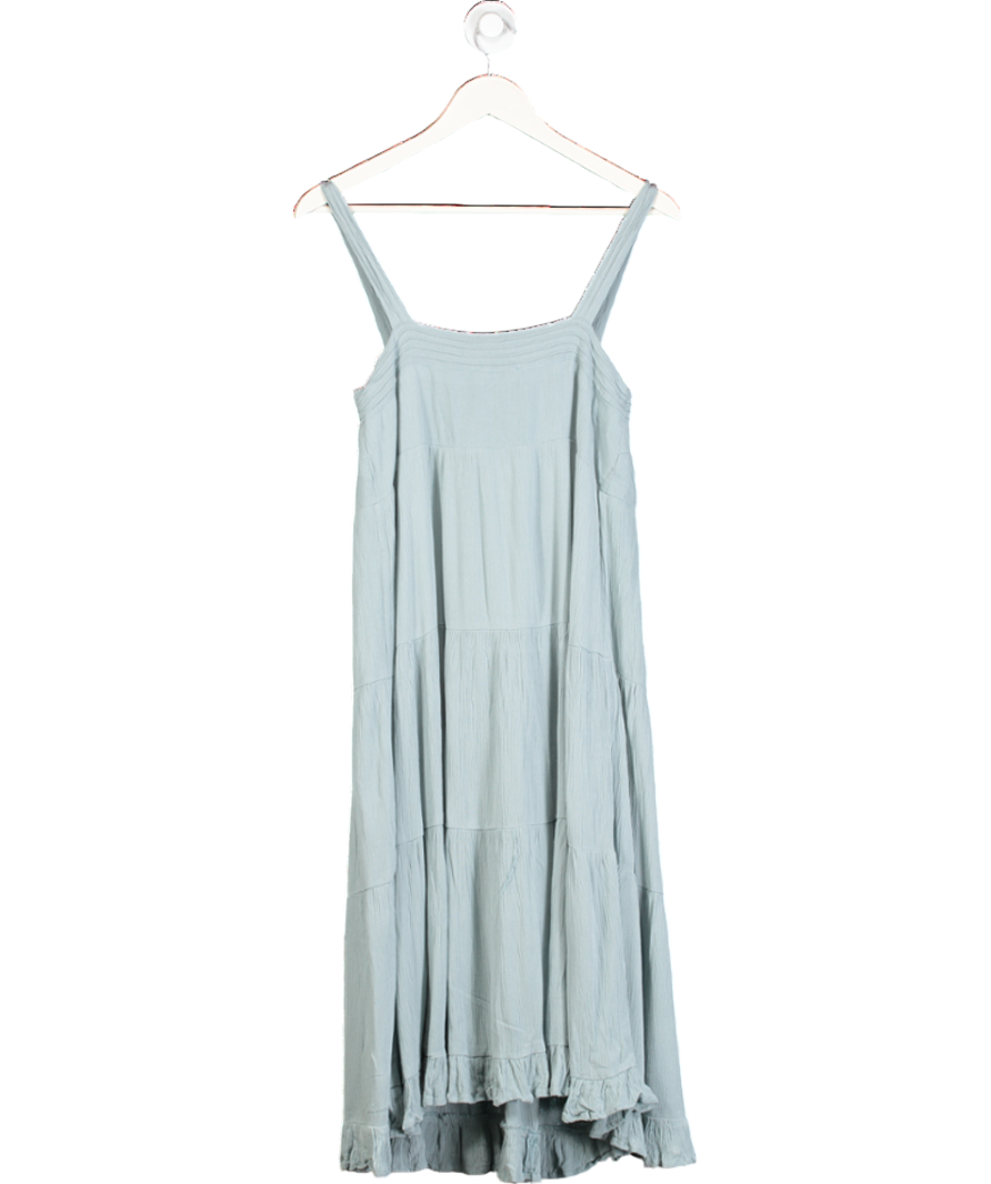 Olivaceous Blue Button Detail Midi Dress UK S