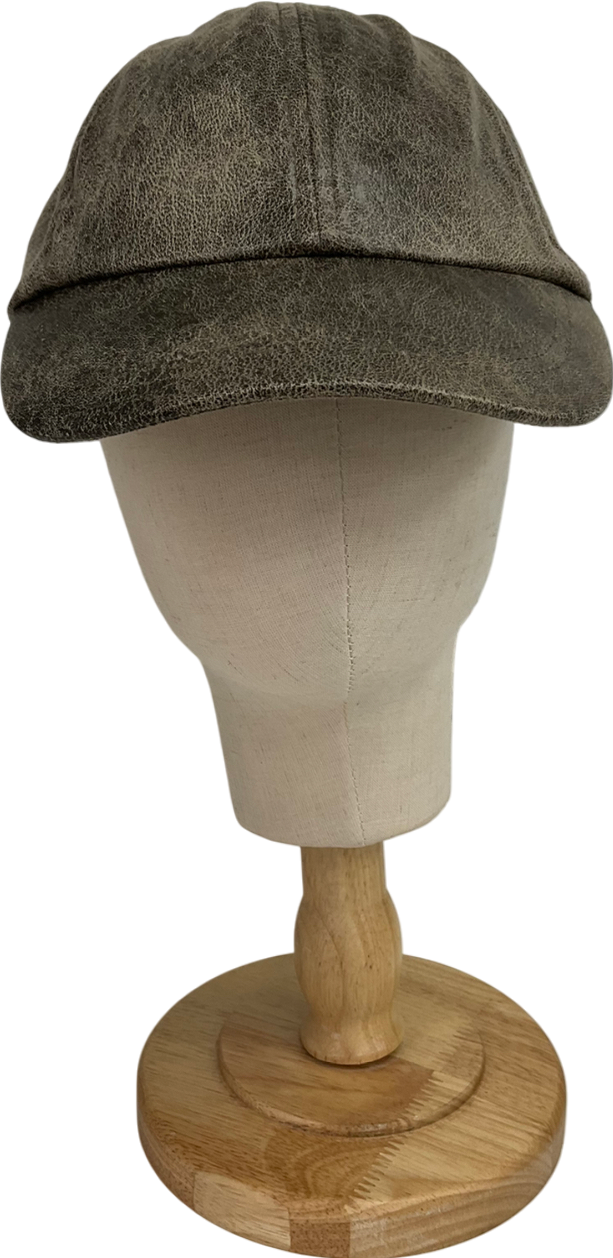 Weekday Green Faux Leather Cap UK M/L