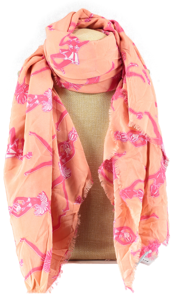 Lottie B Mustique Orange Fruit Punch Silk Sarong One Size