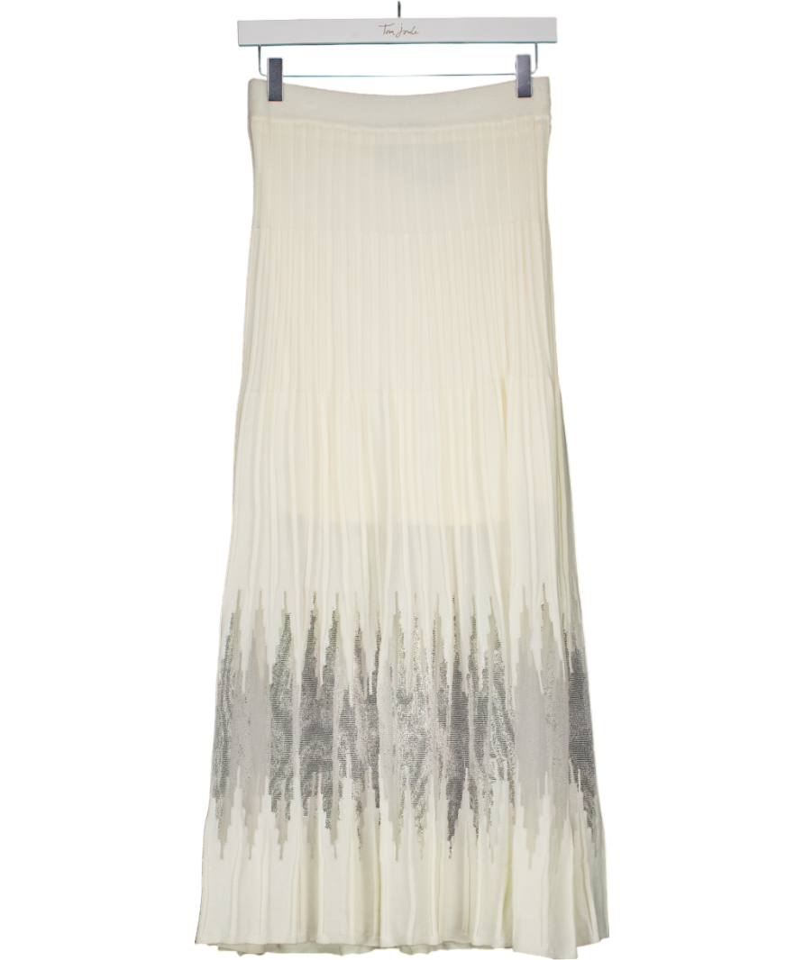 ZARA Cream Combined Sheer Semi- Sheer Knit Skirt UK S