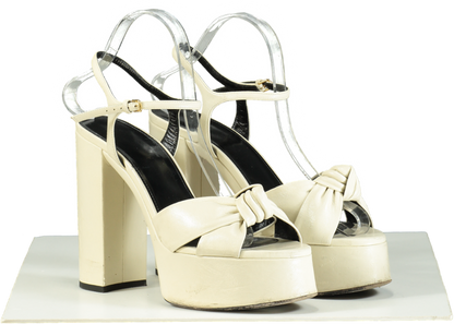 Saint Laurent Cream Platform Sandals UK 7