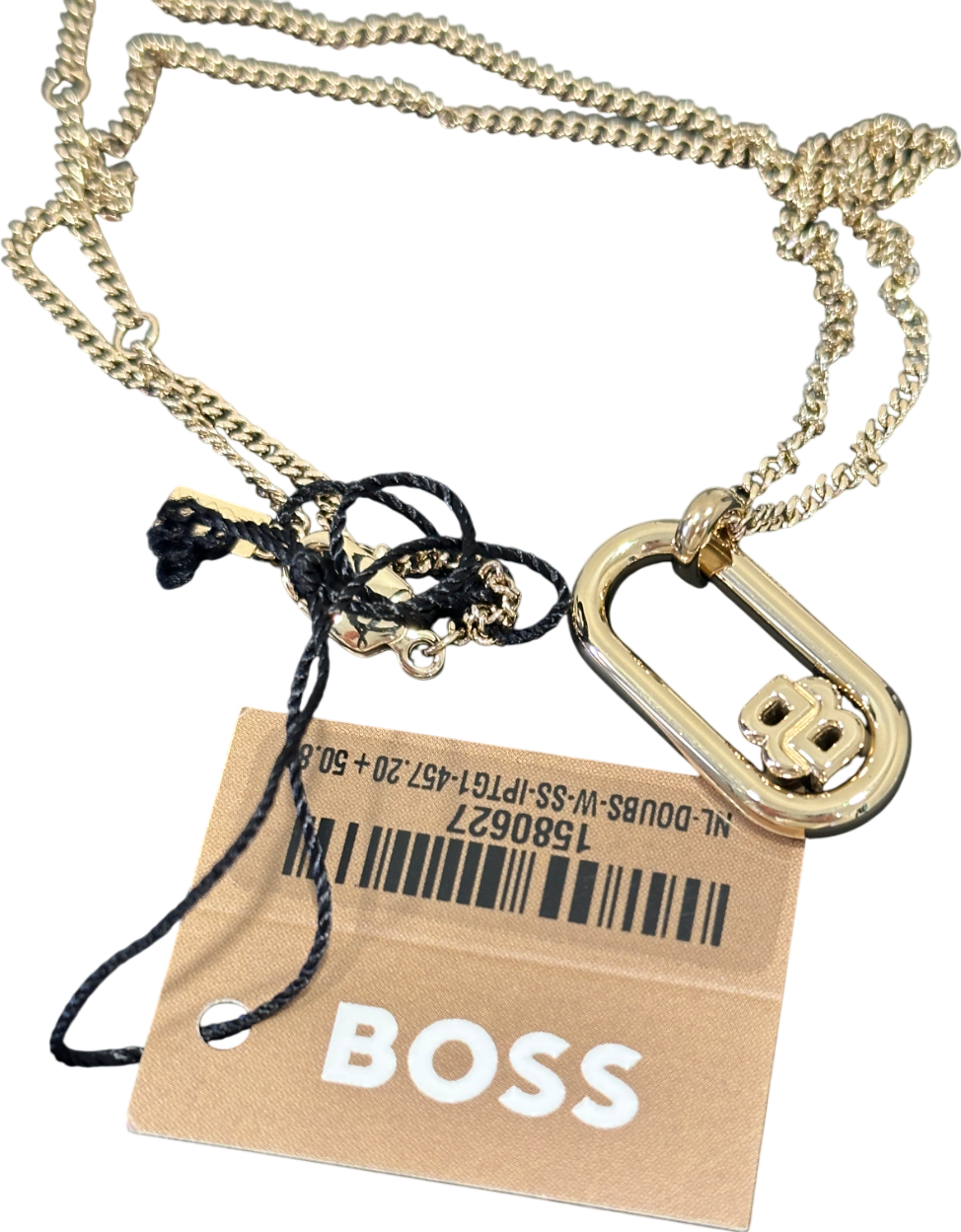 BOSS Metallic Double B Monogram Pendant Necklace (1580627)