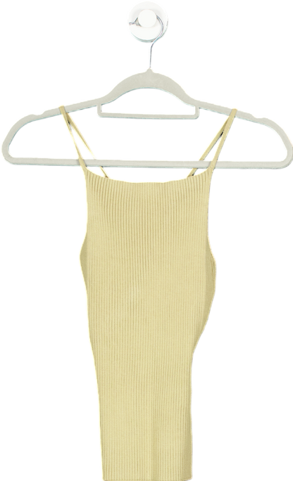 ZARA Yellow Ribbed Knit Strappy Dress EU S