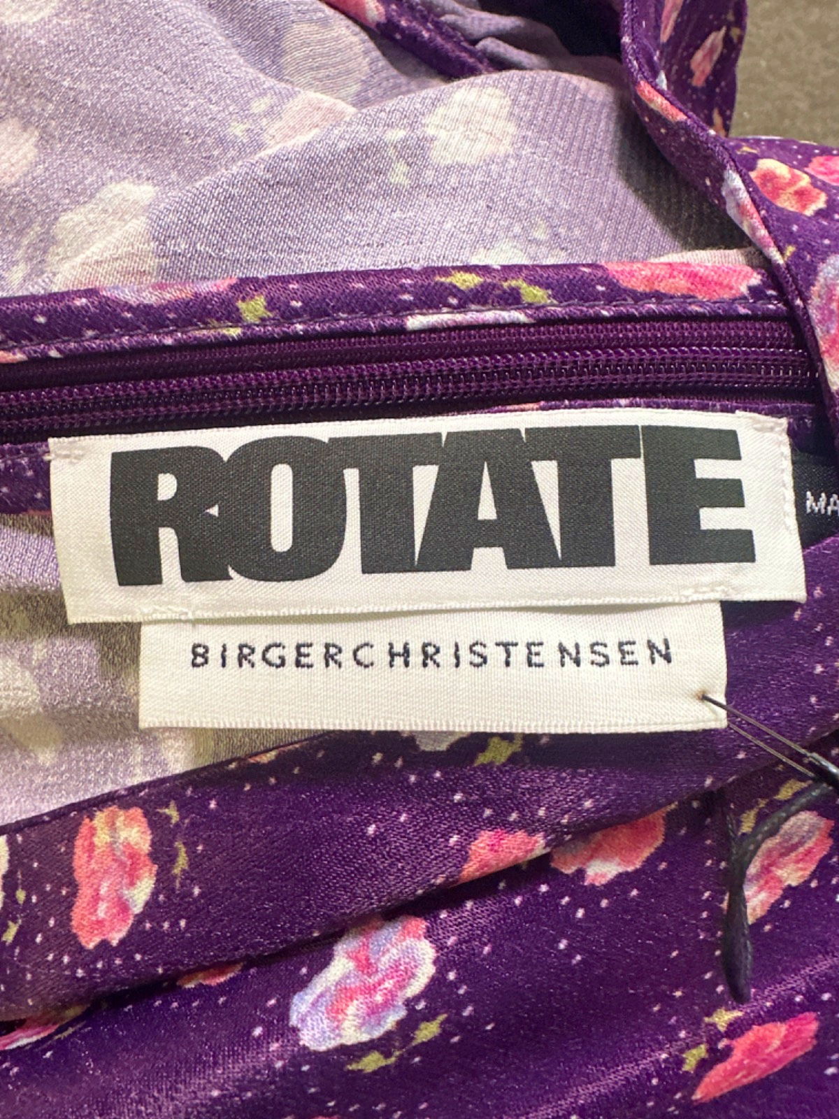 ROTATE Purple Clair Pansy print midi Dress DK40 UK 12