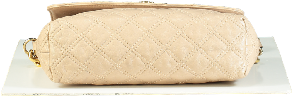 Marc Jacobs Beige Quilted Leather Shoulder Bag