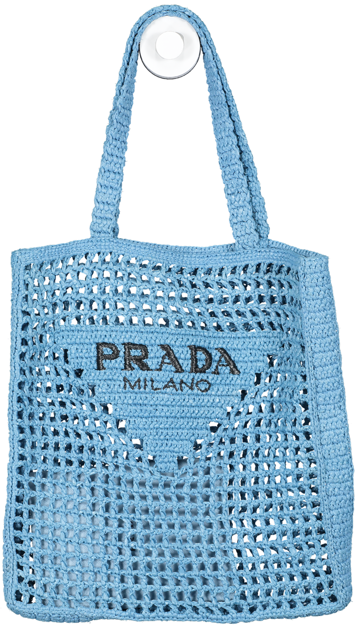 Prada Blue Crochet Tote Bag
