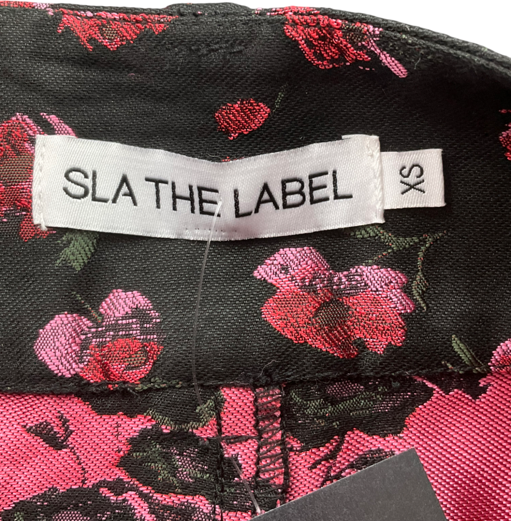 SLA the label Black Rose Print Shorts UK XS