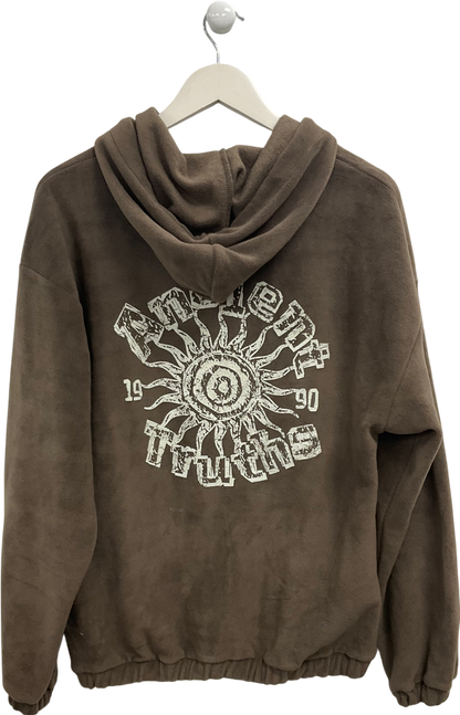 Urban Outfitters Brown Ancient Truths Hoodie UK XS