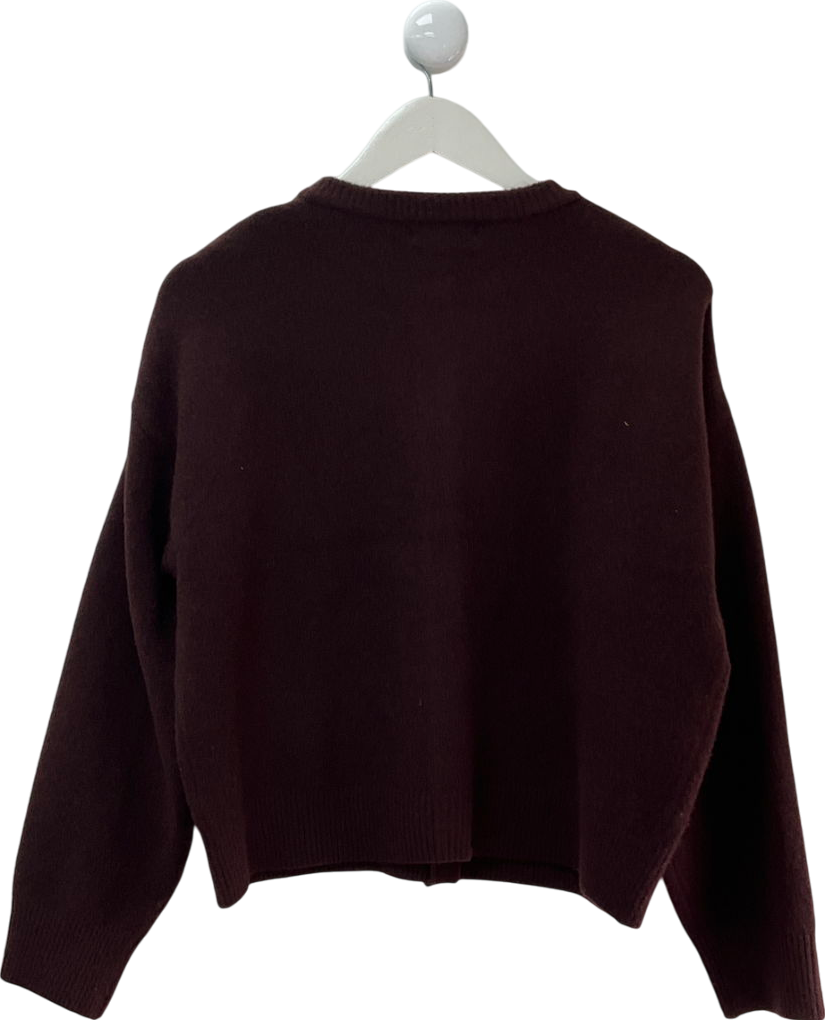 New Look Purple Burgundy Crew Neck Cardigan UK M
