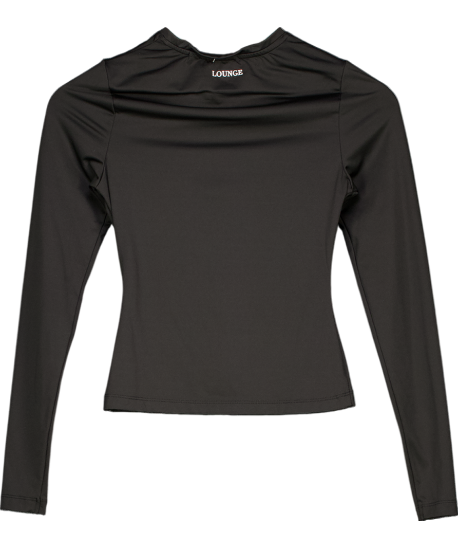 Lounge Underwear Black Essential Zip Up Top UK S