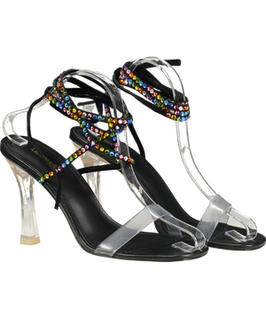 Larroude Black Gloria Disco Sandal UK 6.5 EU 39.5