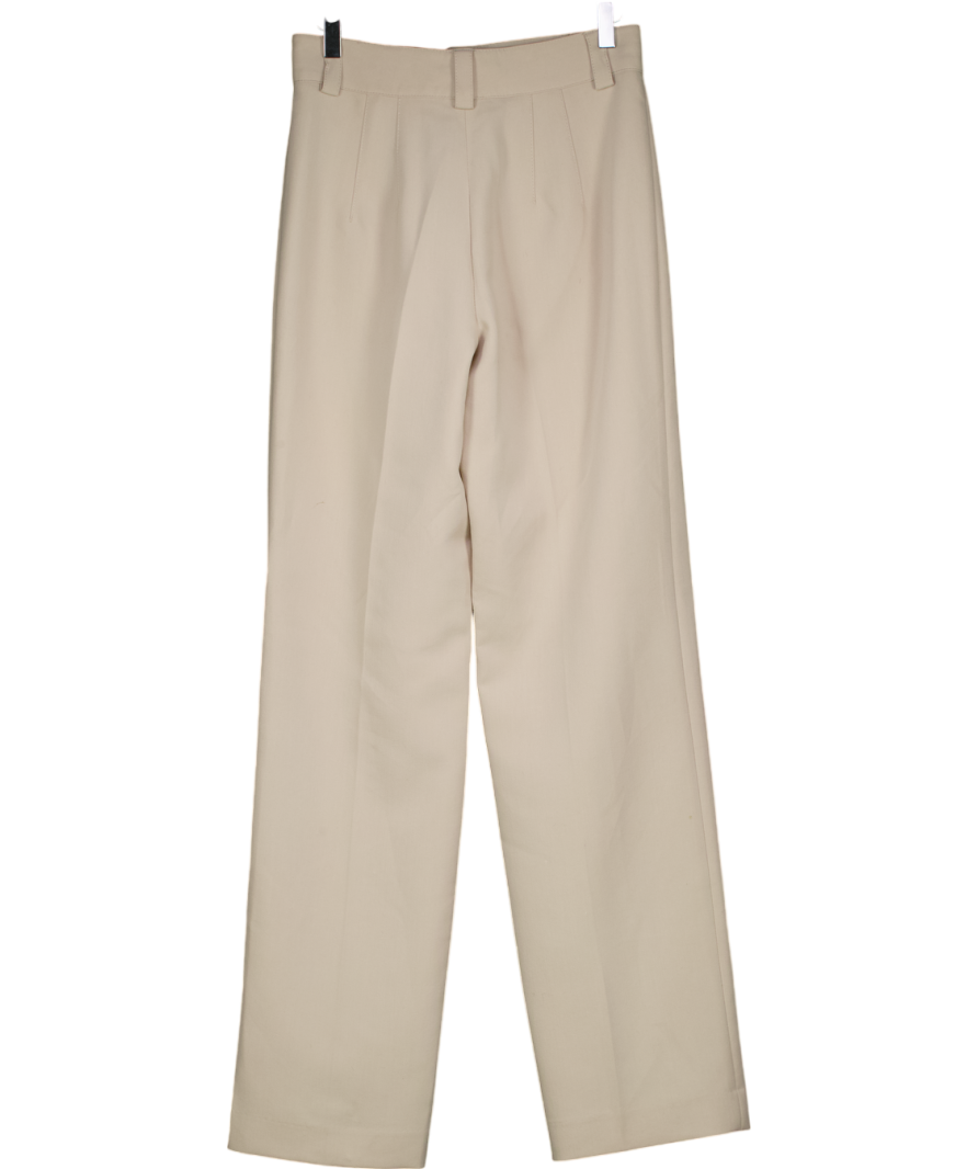 ZARA Cream Wide Leg Trousers UK XS