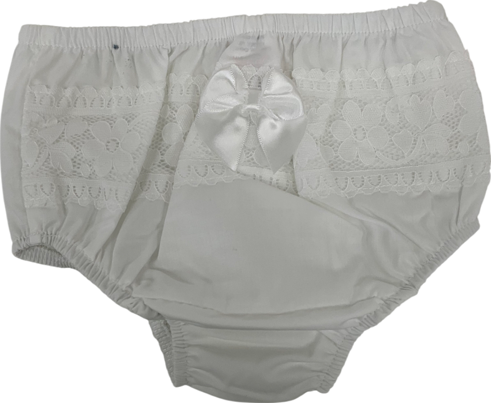 Elegance White Frilly Pants 0-3 Months