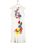 Dolce & Gabbana White Floral Embellished Dress UK M