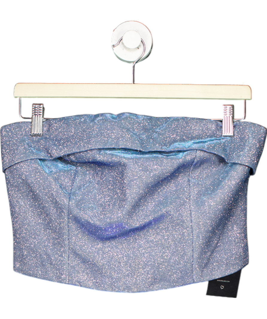 SLA the label Blue Aries Metallic Bustier Top UK S