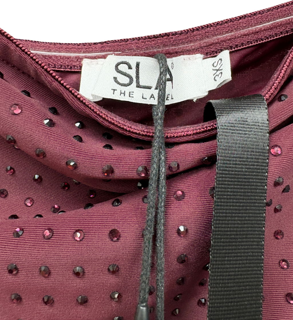 SLA the label Purple Suki Diamante Top UK XXXS