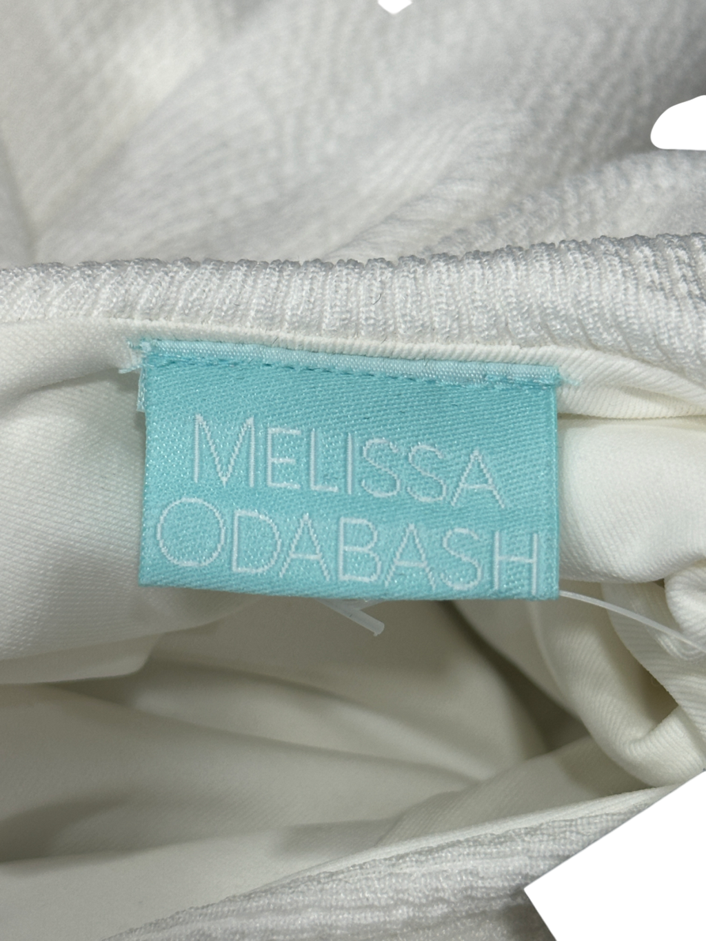 Melissa Odabash White Textured Scoop Neck Swimsuit UK 10