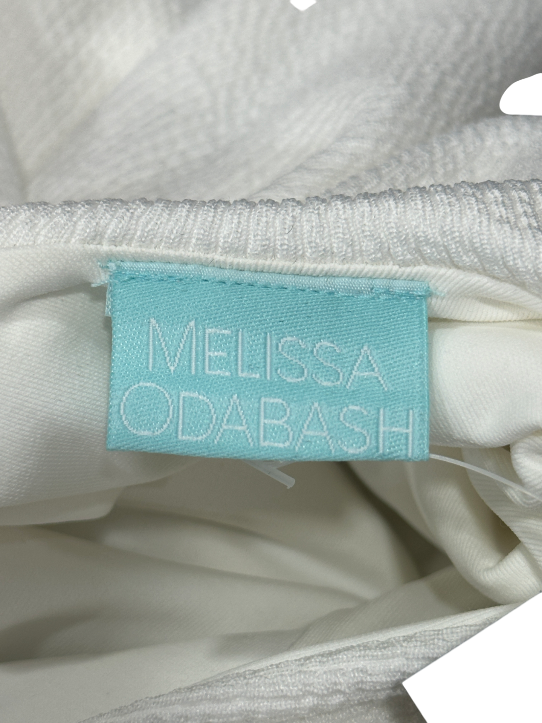 Melissa Odabash White Textured Scoop Neck Swimsuit UK 10