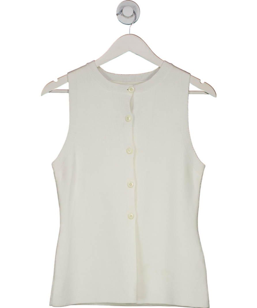 ASOS Cream Knitted Front Split Waistcoat UK XS