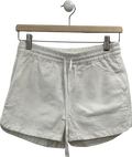 j,crew White Linen-cotton Drawstring Short UK XXS