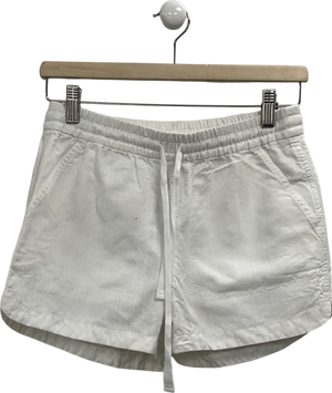 j,crew White Linen-cotton Drawstring Short UK XXS