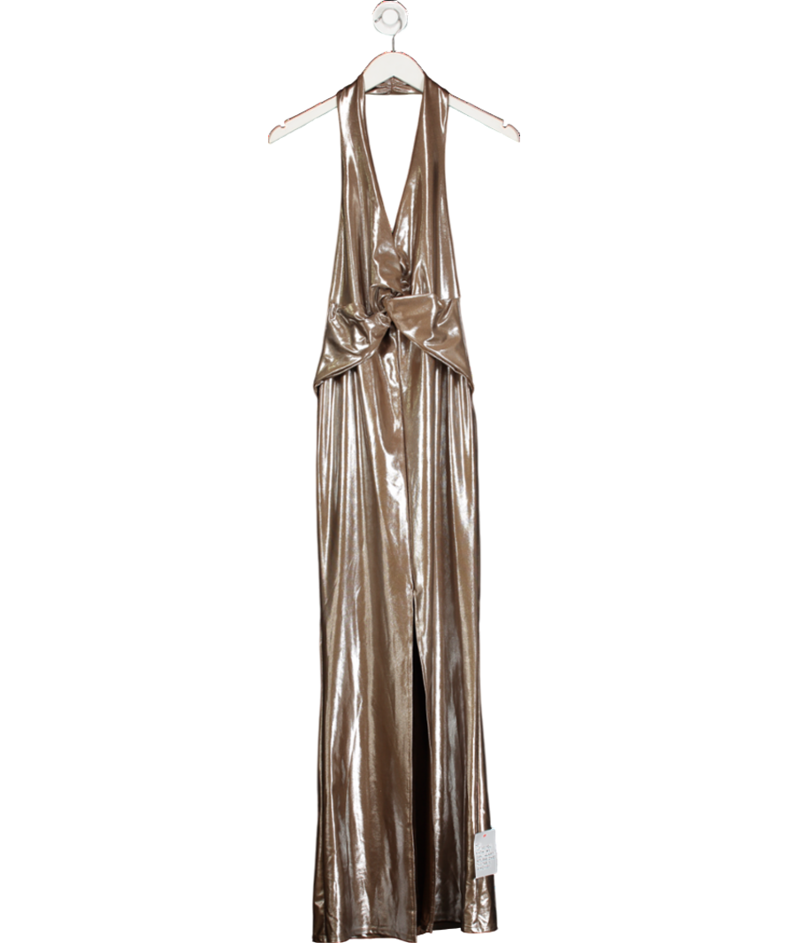 ASOS Metallic Ruched Maxi Dress UK S