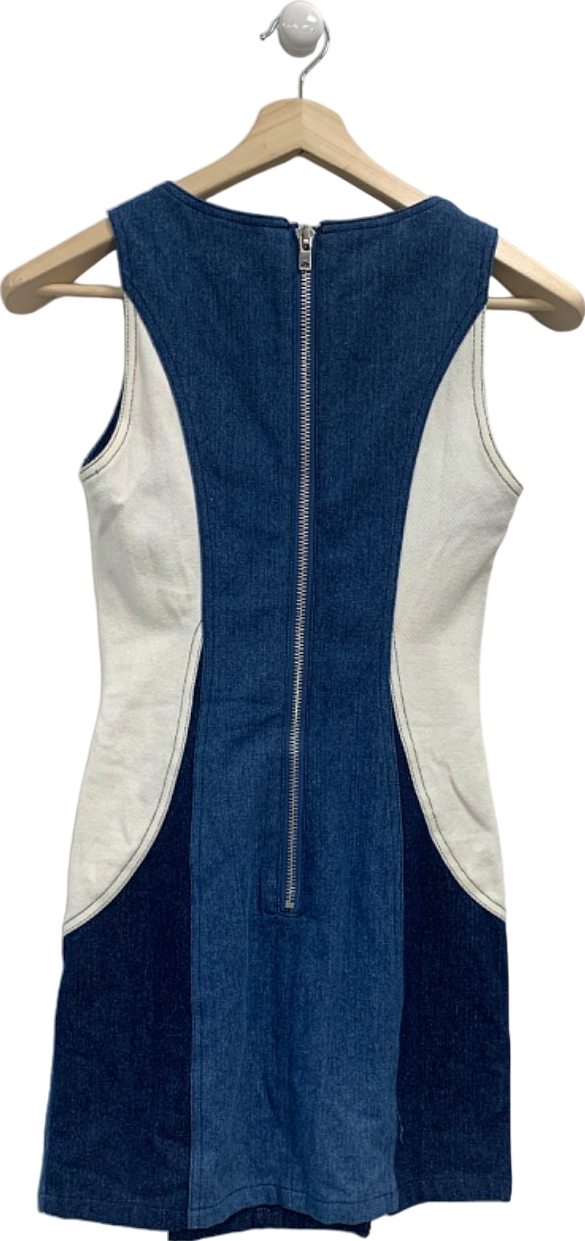 Nasty Gal Blue Rhinestone Denim Dress UK 6