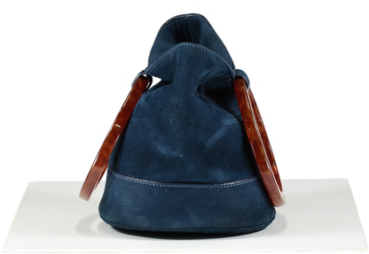 Simon Miller Blue Suede Bucket Bag One Size