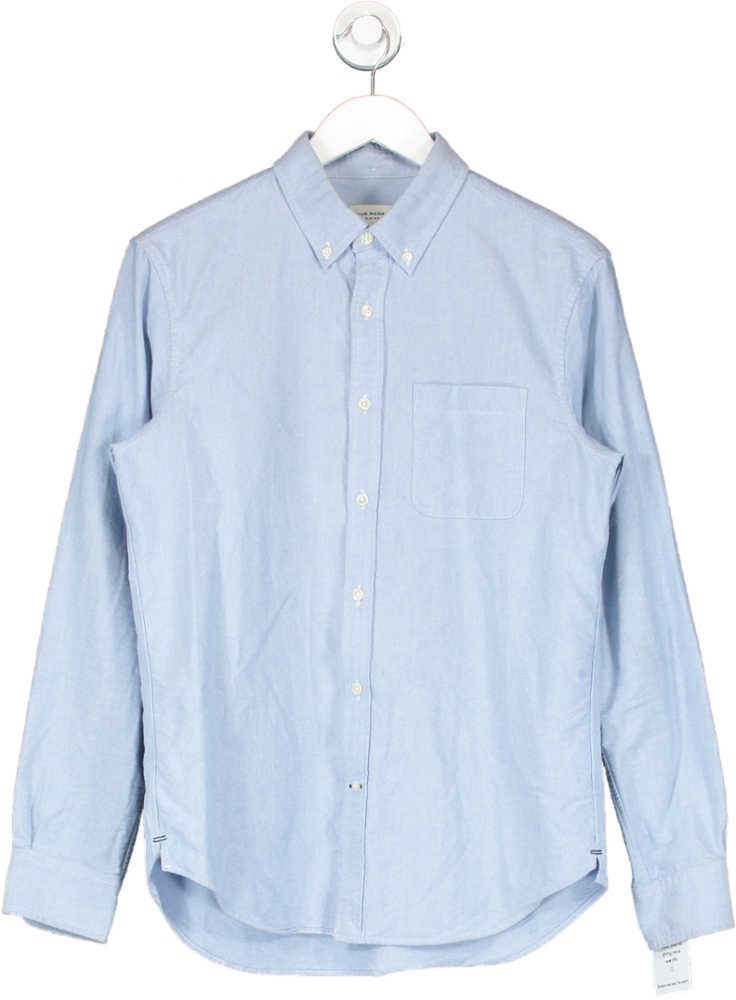 Club Monaco Blue Slim Fit Oxford Solid Cotton Shirt UK S