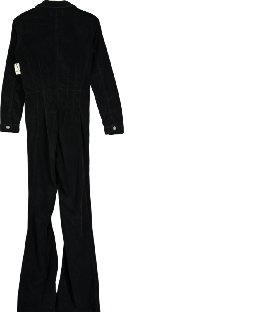 We The Free Black Jayde Cord Flare Jumpsuit UK 6