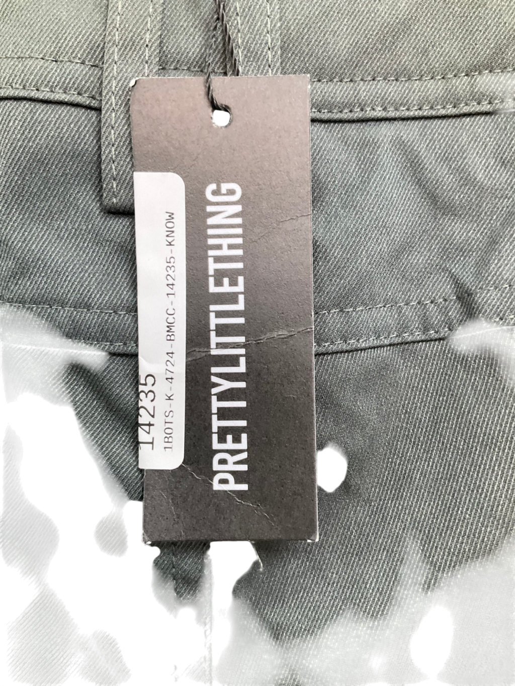 PrettyLittleThing Green Charcoal Twill Low Waist Cargo Shorts UK 10