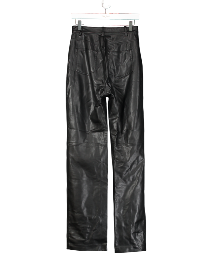 House of CB Black Pu Leather Look Trousers UK S