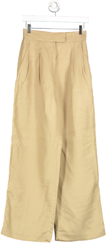 & Other Stories Beige Capsule Collection Straight Tailored Trousers UK 8