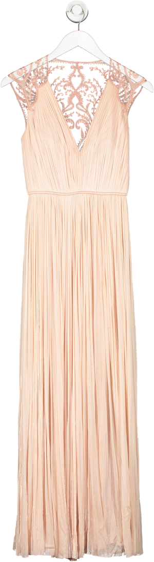Catherine Deane Pink Lace Back Floaty Gown UK 8