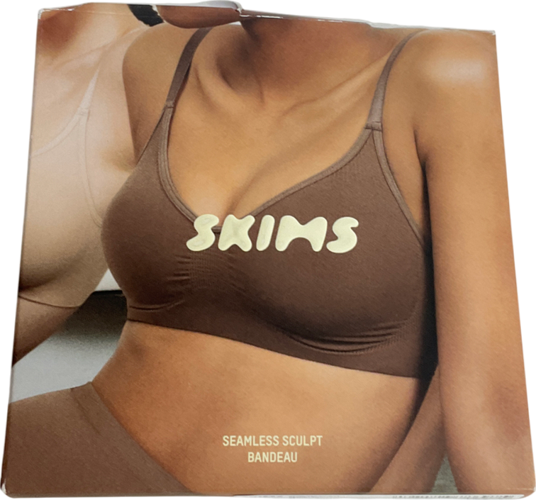 SKIMS Black Seamless Sculpt Bandeau- Onyx UK S