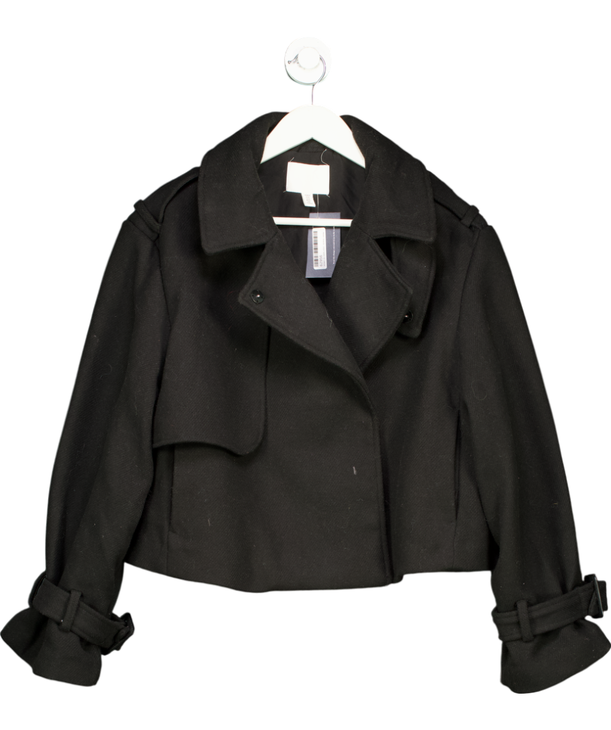 H&M Black Double Breasted Jacket UK M