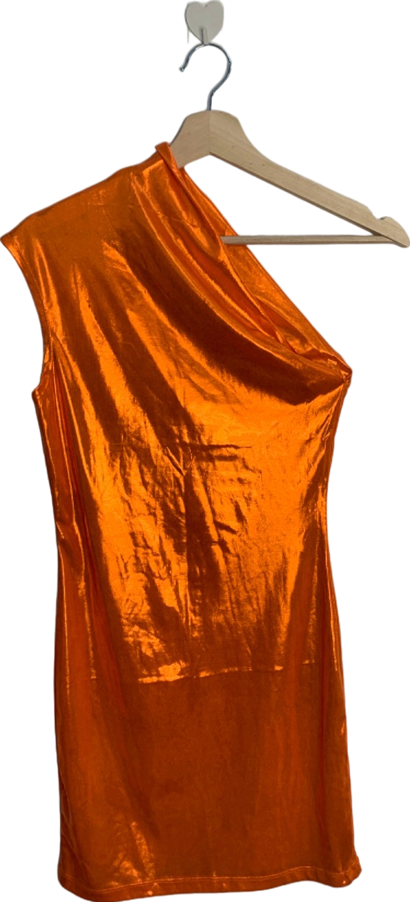 Fashion Nova Orange One Shoulder Dress S