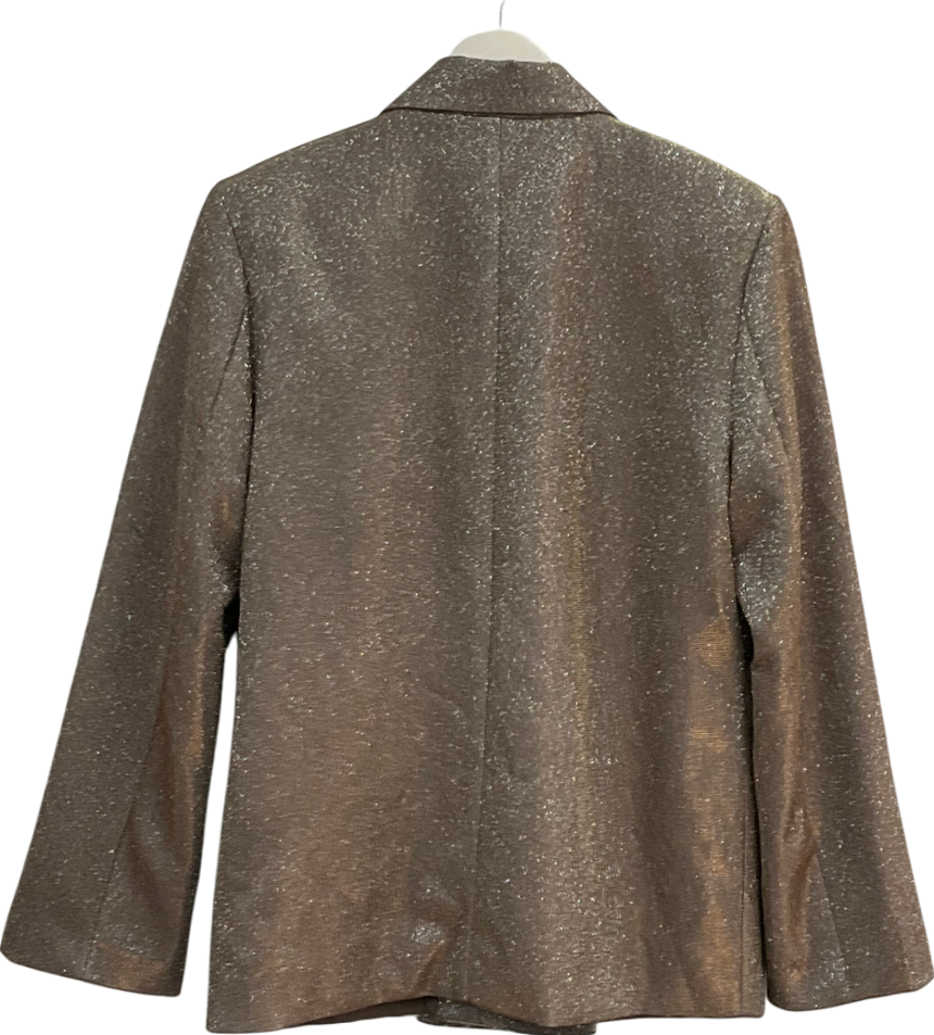 SLA the label Metallic Bronze Glitter Oversize Blazer UK XS