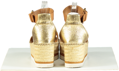 See By Chloé Gold Espadrille Wedge Sandals Size UK 6 EU 39