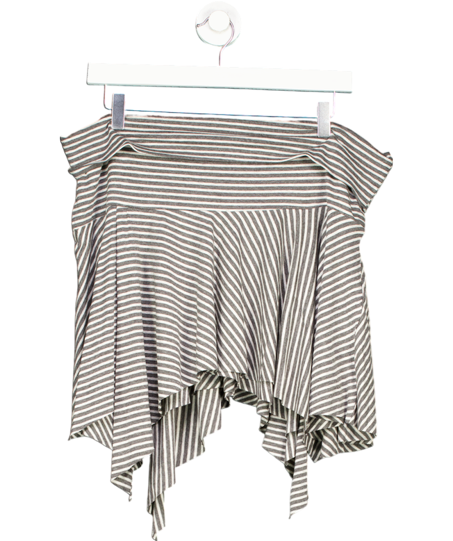 Urban Outfitters Grey Ari Stripe Asymmetric Mini Skirt UK XL