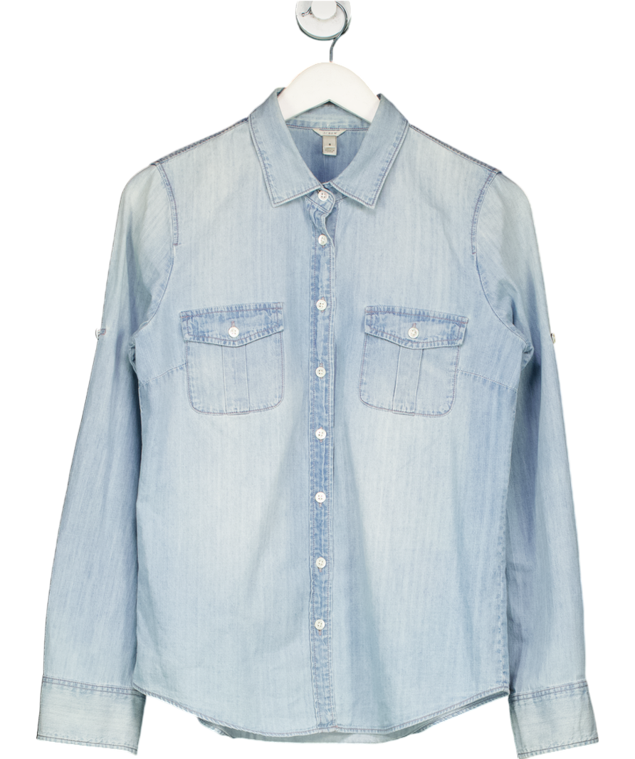 J Crew Blue Light Denim Shirt UK 6
