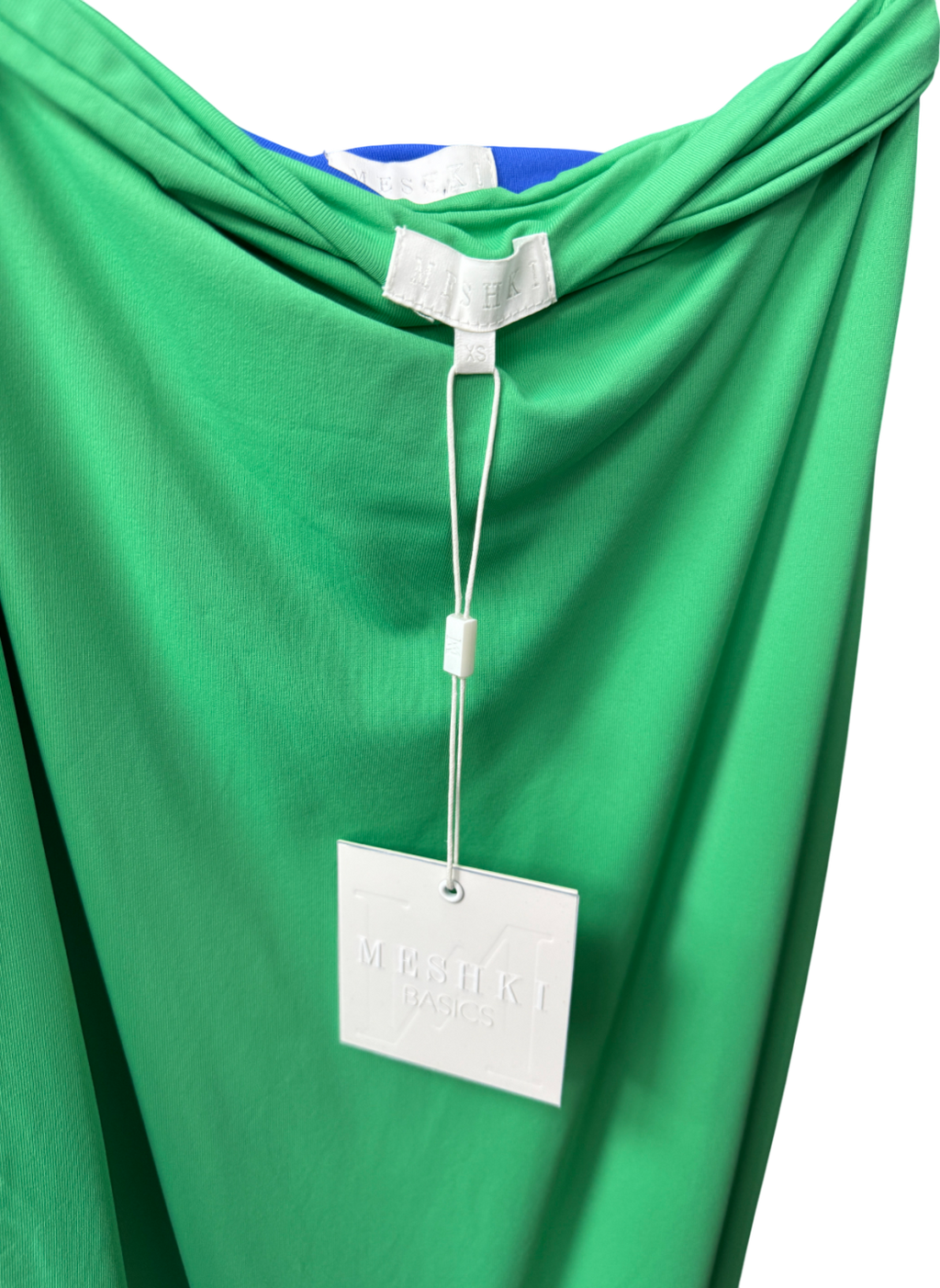 Meshki Green Stretch Jersey Midi Skirt UK XS