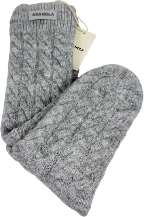 Adanola Grey Logo Ribbed Knit Socks One Size