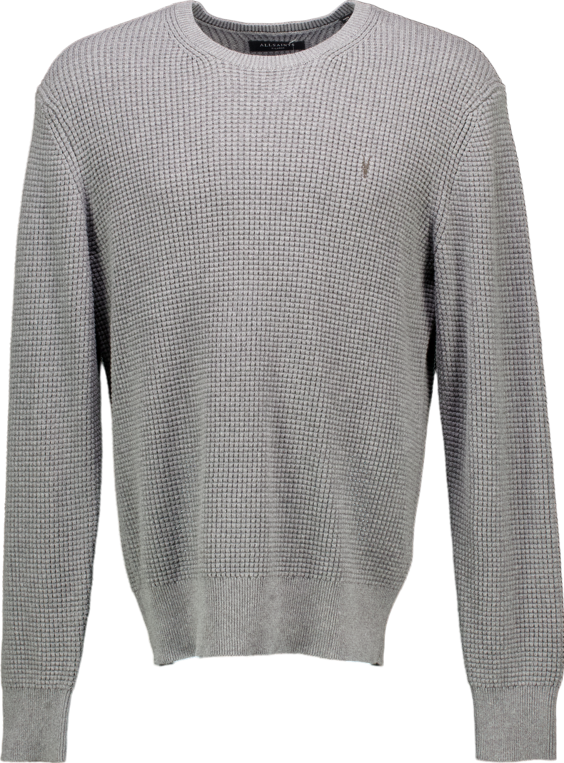 AllSaints Grey Waffle Knit Jumper UK XL
