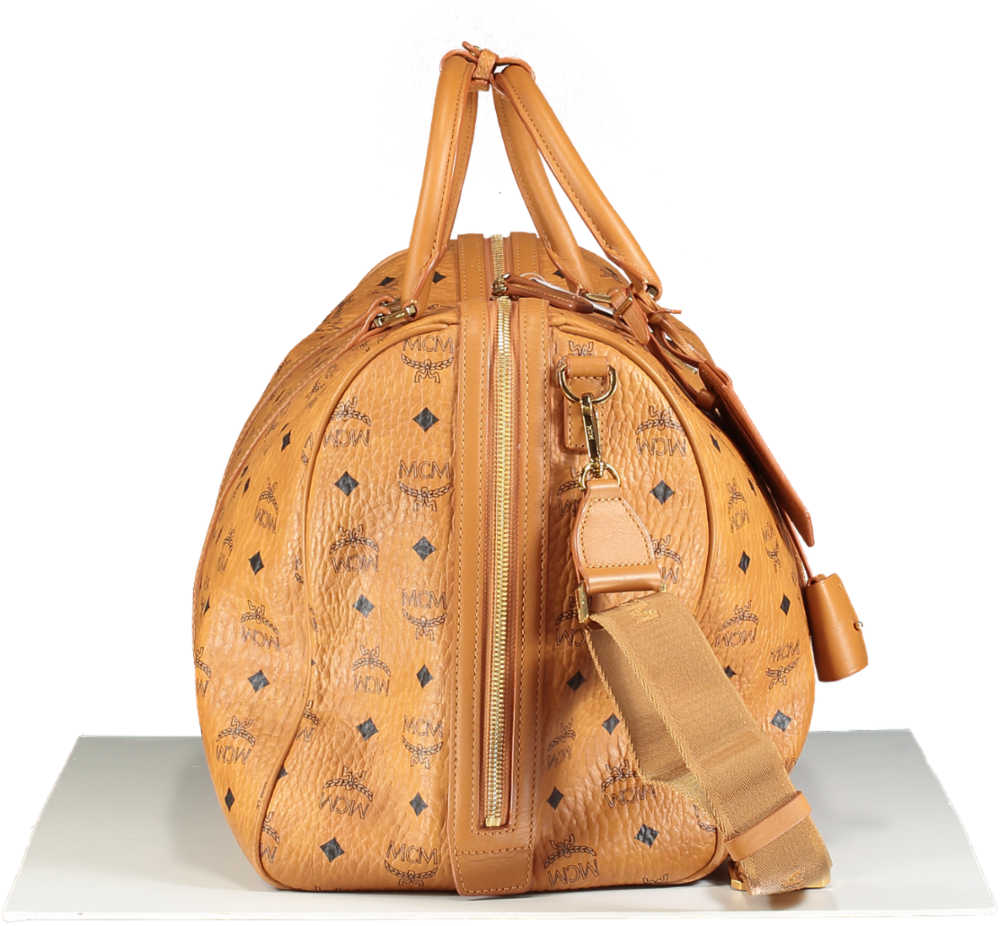 MCM Brown Ottoman Weekend Bag In Visetos 50.5CM