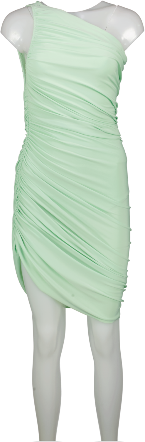 Norma Kamali Green Diana One Shoulder Dress UK XS