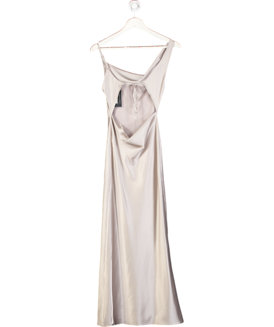 Miss Selfridge Grey Satin Cowl Maxi Dress UK 6